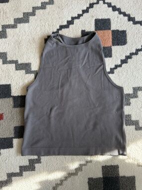 Free People Charcoal Ribbed High-Neck Tank